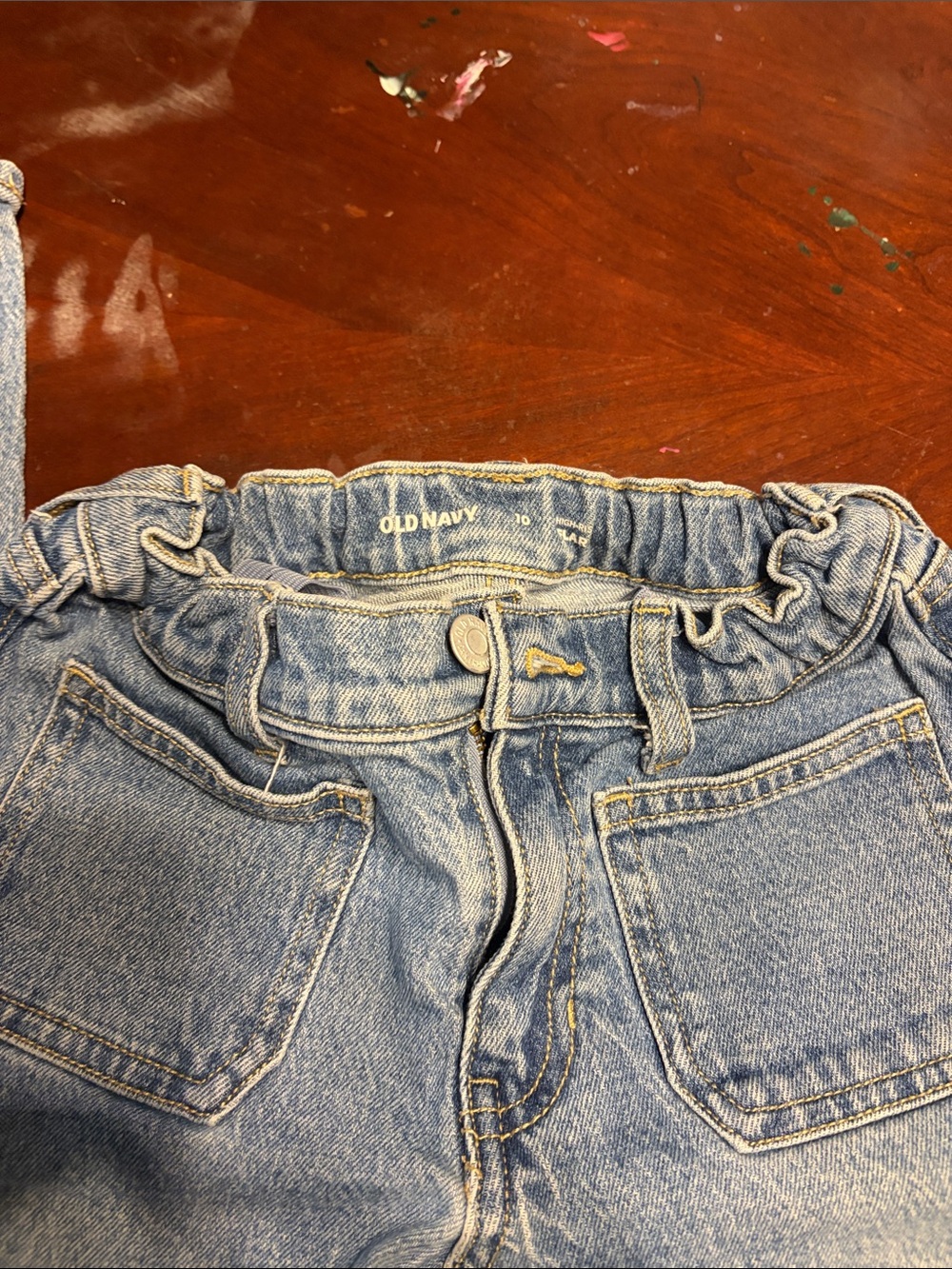 Old Navy Light Blue Girls' Paperbag Waist Denim Jeans